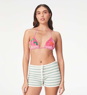 Maddy Mint Knitted Stripes Short