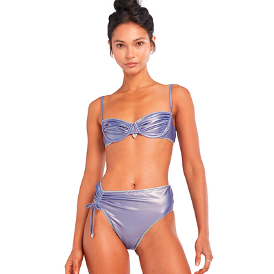 Arabella Metallic Purple Bikini Top