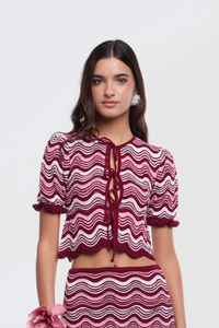 Sisa Wavy Burgundy Top