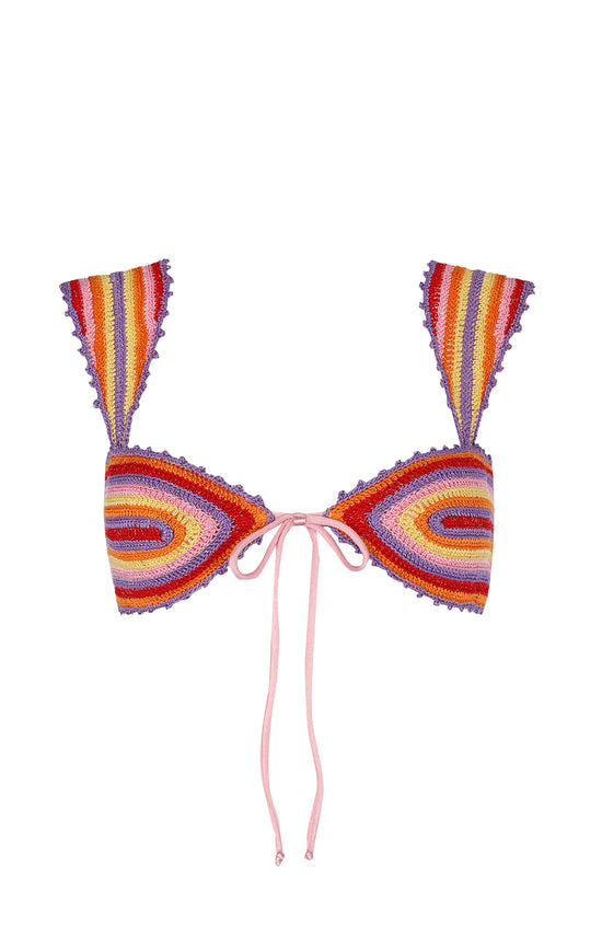 Lucy Multicolor Crochet Bikini Top