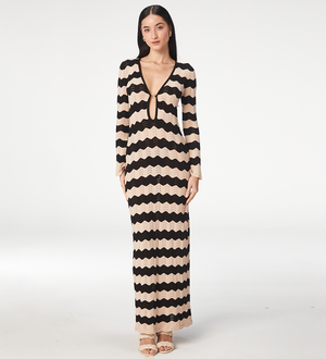 Ella Stripes Knitted Maxi Dress