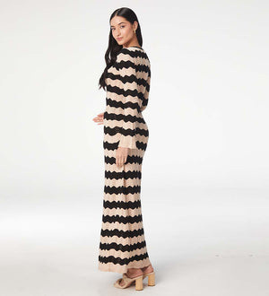 Ella Stripes Knitted Maxi Dress