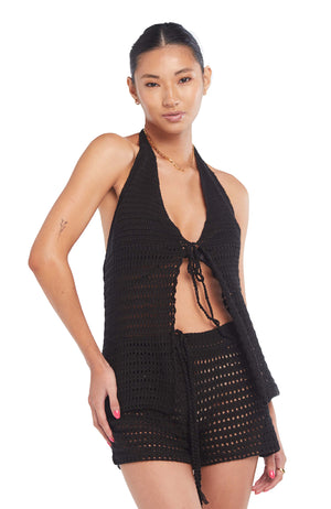 Nora Black Knitted Short