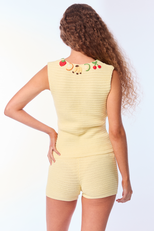 Sasha Knitted Yellow Short