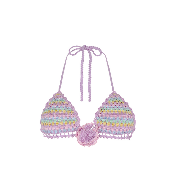 Beatriz Lilac Crochet Bikini Top