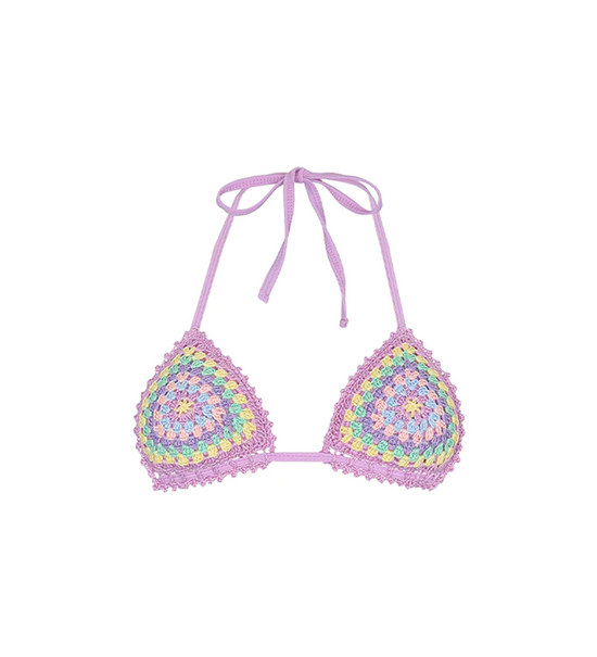 Cuba Lilac Crochet Bikini Top