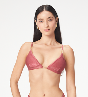 Dalia Cherry Shine Bikini Top