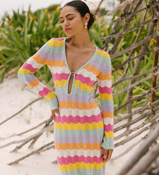 Ella Multicolor Knitted Maxi Dress