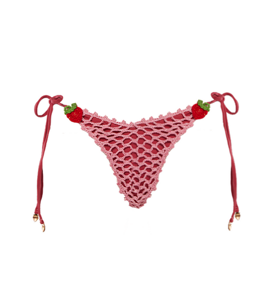 Missy Strawberry Mesh Bikini Bottom