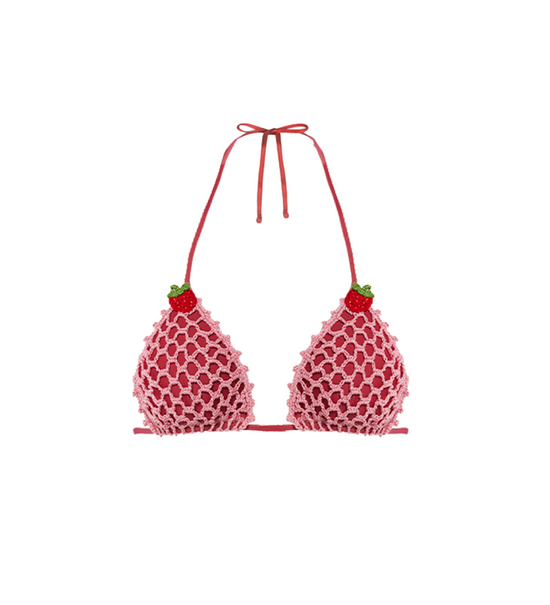 Missy Strawberry Mesh Bikini Top